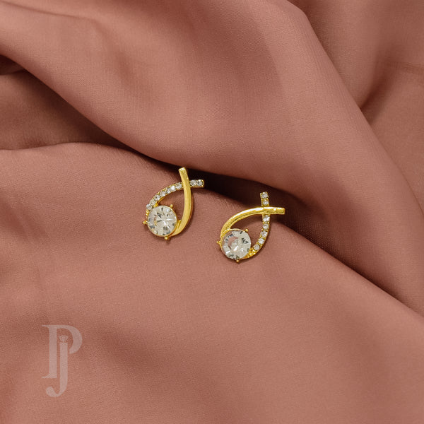 Rhinestone  gold embellished stud earrings.